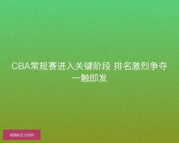 CBA常规赛进入关键阶段 排名激烈争夺一触即发